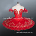 BT879 Red Classical Ballet Tutu, Adorned with Sequins, Embroidery and Jewels